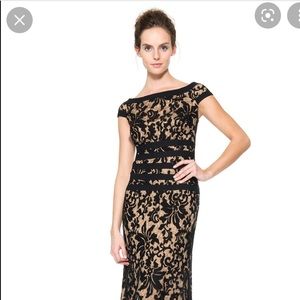 TADASHI SHOJI - 12P BLACK /NUDE DRAMATIC EVENING GOWN